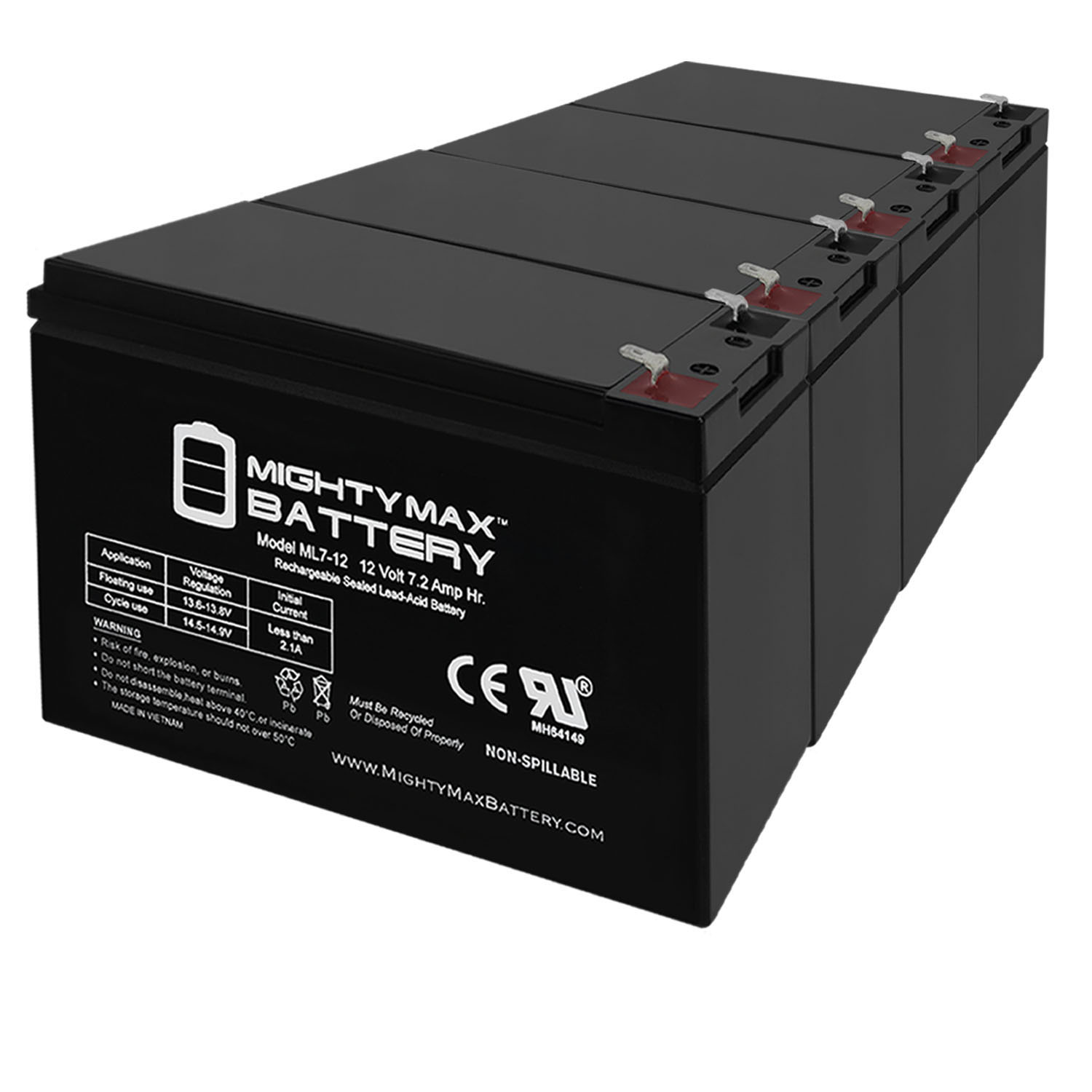 12v 7ah Battery For Ml7 12mp4 Mighty Max Battery